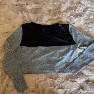 Nike dri fit Black and Gray Long Sleeve Crop Top